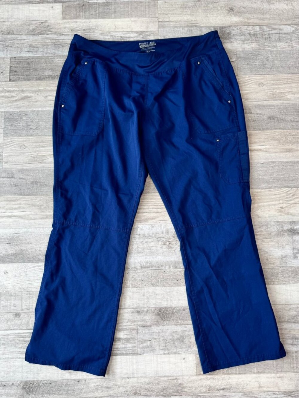 Healing Hands Purple Label yoga navy scrub pants straight leg size XL Petite D22
